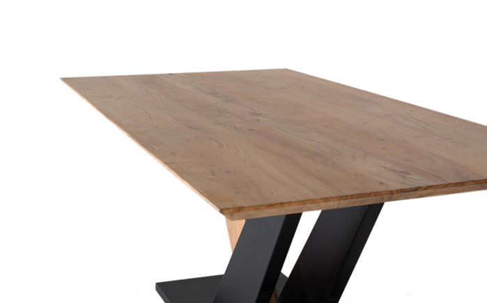 Giner y Colomer Mesa de Comedor Rectangular en Madera de Acacia Natural con Acabado Negro